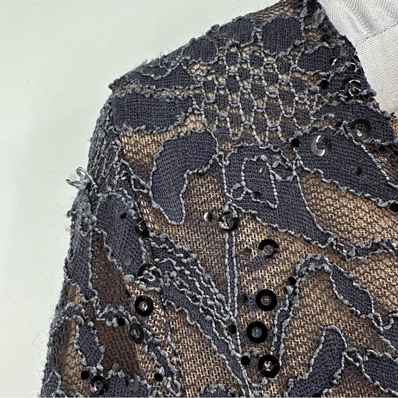 Lauren Ralph Lauren Blue Long Sleeve Stretch Lace Dress with Sequins Size 6 - Picture 9 of 9